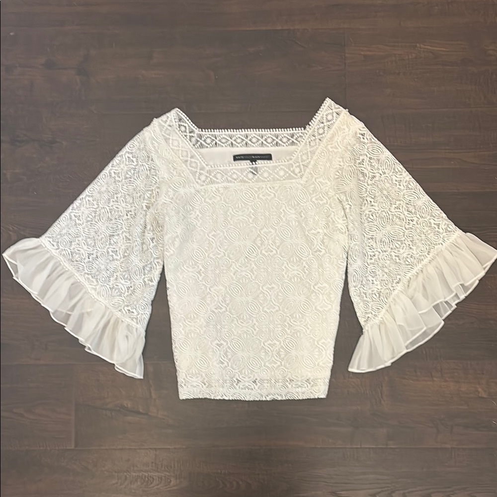 Elegant White Lace Top White House Black Market